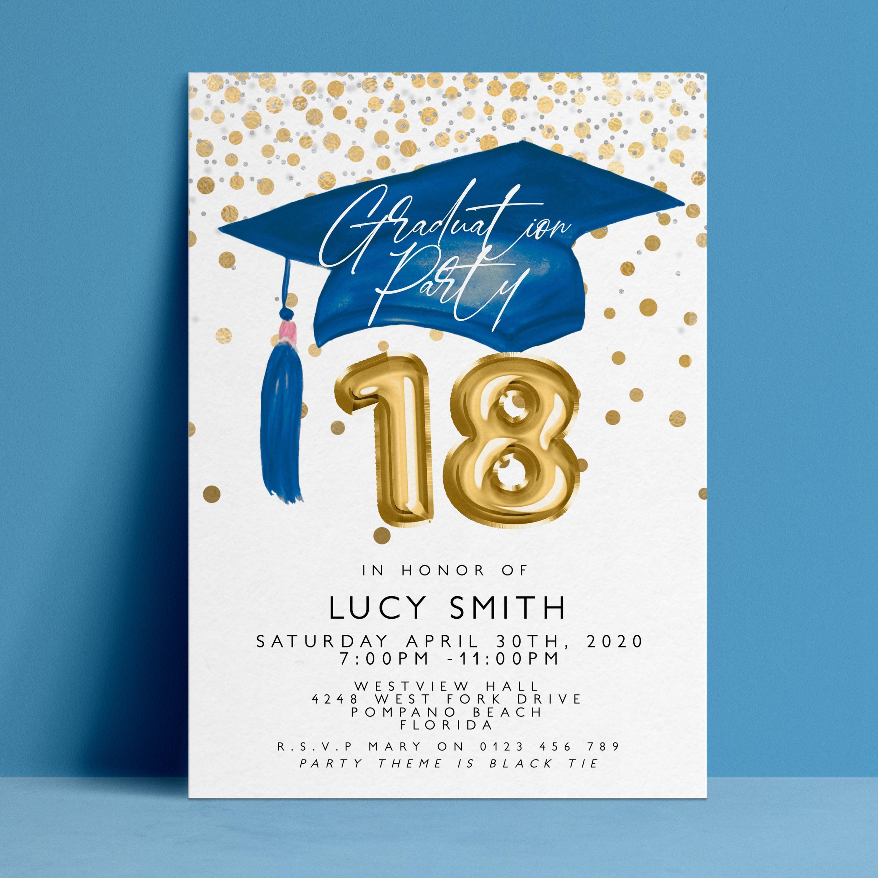 Graduation Cap Invitation Template