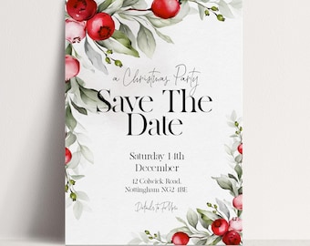 Invitación para fiesta de Navidad: Plantilla editable / Descarga instantánea, imprimible, 5x7"