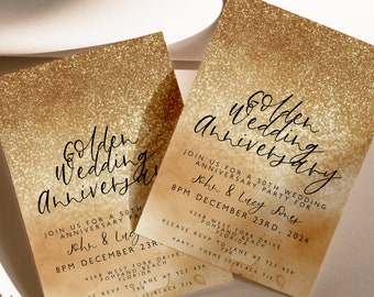 50th Anniversary Invitation Golden Wedding Party 50th Wedding Anniversary Editable Invitation Template Instant Download  Printable