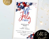 4th July Party Paperless Party Evite Rose Gold Party Electronic Invitation Template Digital Invite Glitter Independence Day Party Evite Il_170x135