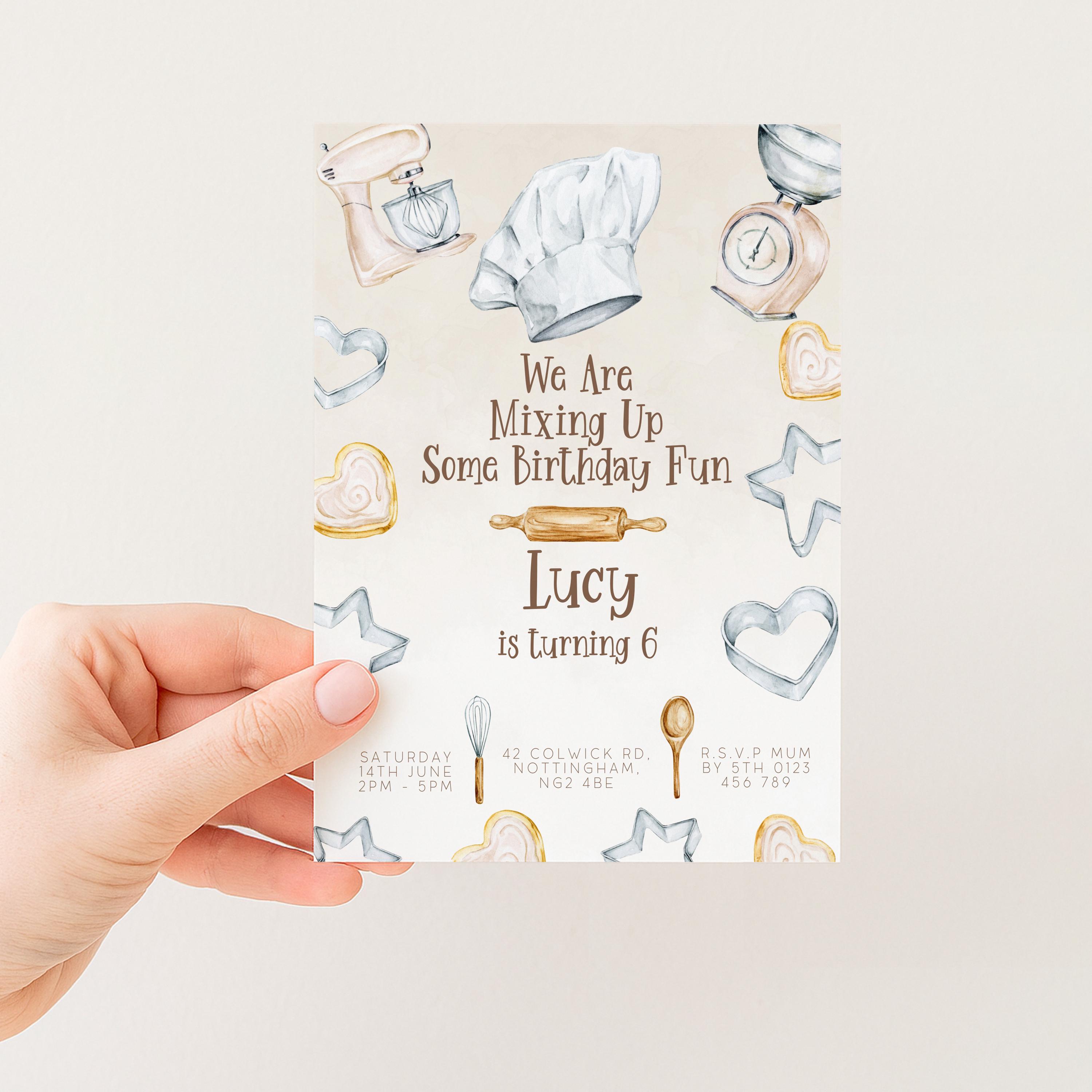 Baking Party Invitation Editable Template: Printable Cooking Invite ...