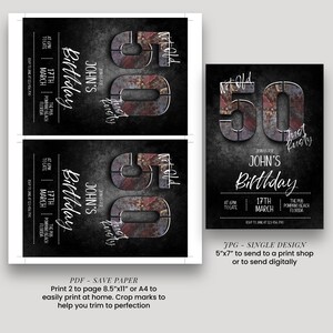 Plantilla editable para invitación de cumpleaños número 50: No soy viejo, solo estoy oxidado - Descarga digital de Corjl, invitación de fiesta DIY para hombres imagen 3