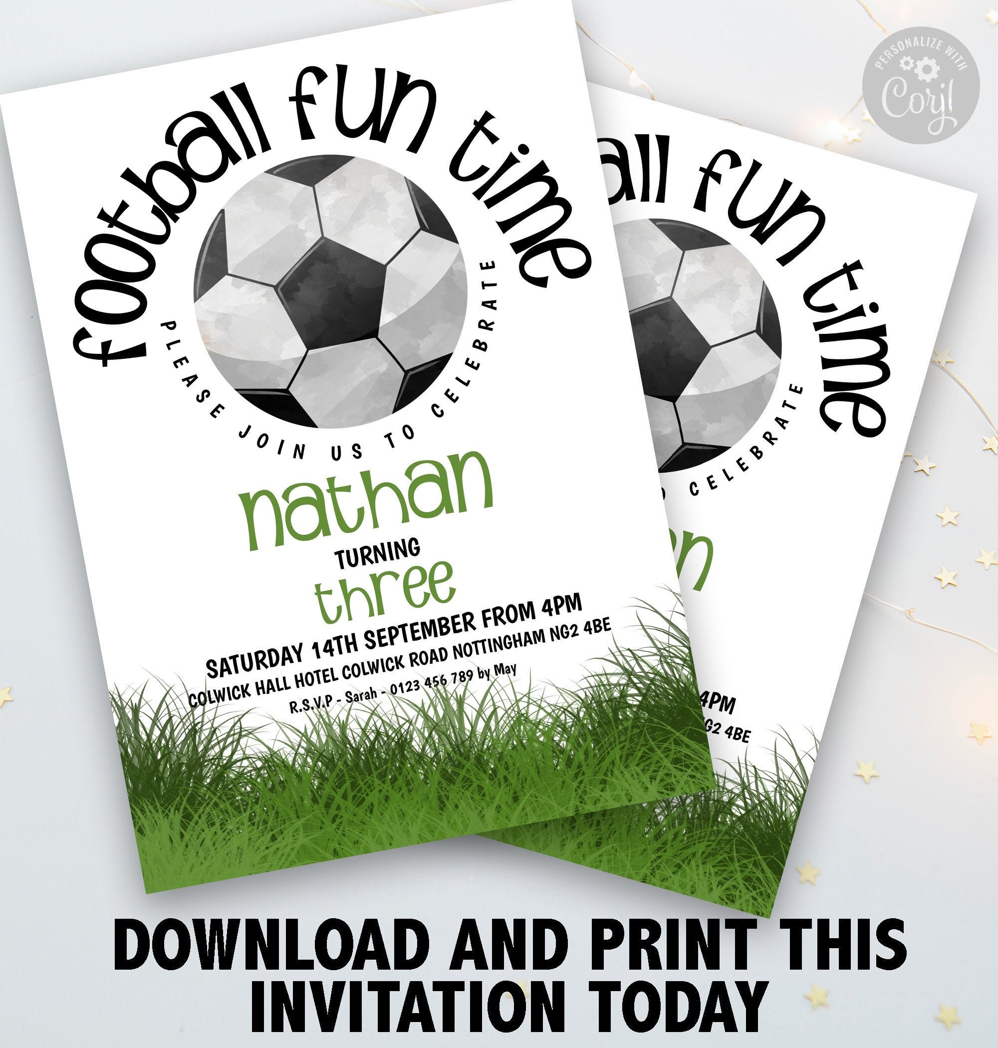 Invitation anniversaire enfant Tournoi de foot │ Planet Cards