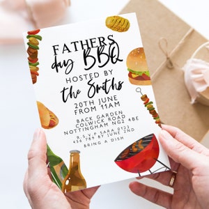 Fathers Day BBQ Invitation BBQ  Invite Instant Download Editable template Corjl Invitation
