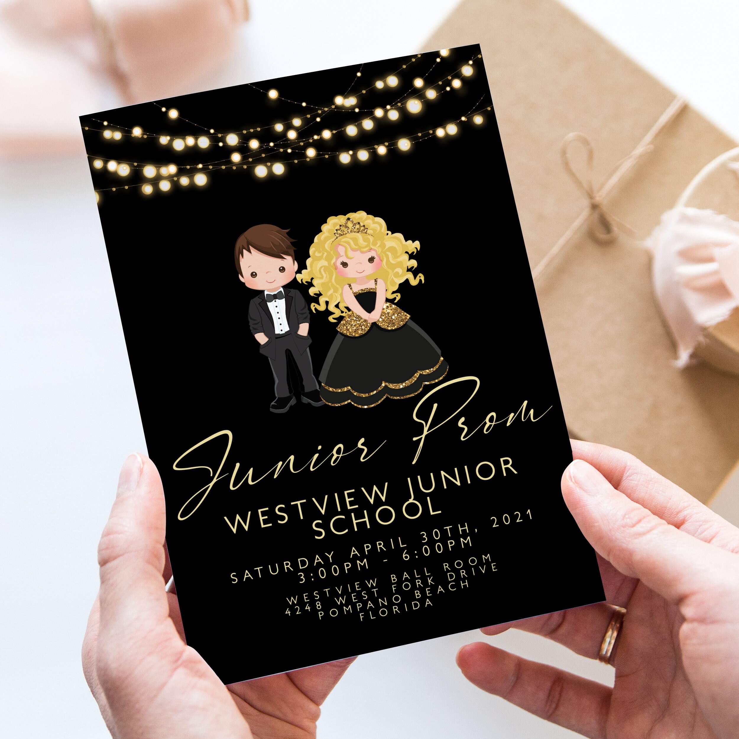 Junior Prom Invitations Junior Event Invite Gold Printable - Etsy UK