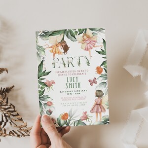 Fairy Birthday Invitation  Wildflower Garden Fairy Editable Birthday Invite Fairy Invitation Corjl Printable Template Instant Download FY25