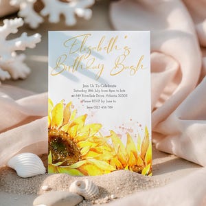 Sunflower Invitation Sunflower Birthday Party Invitation  Editable Invitation   Instant Download Printable