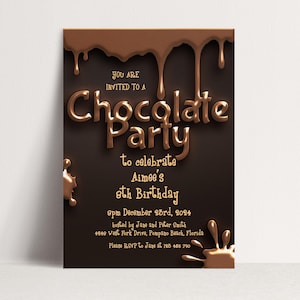 Chocolate Party Invitation Chocolate Desserts Birthday Invitations Dessert Party Chocolate Desserts Sweets Invite Printable Editable