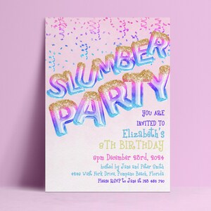 Slumber party invitation