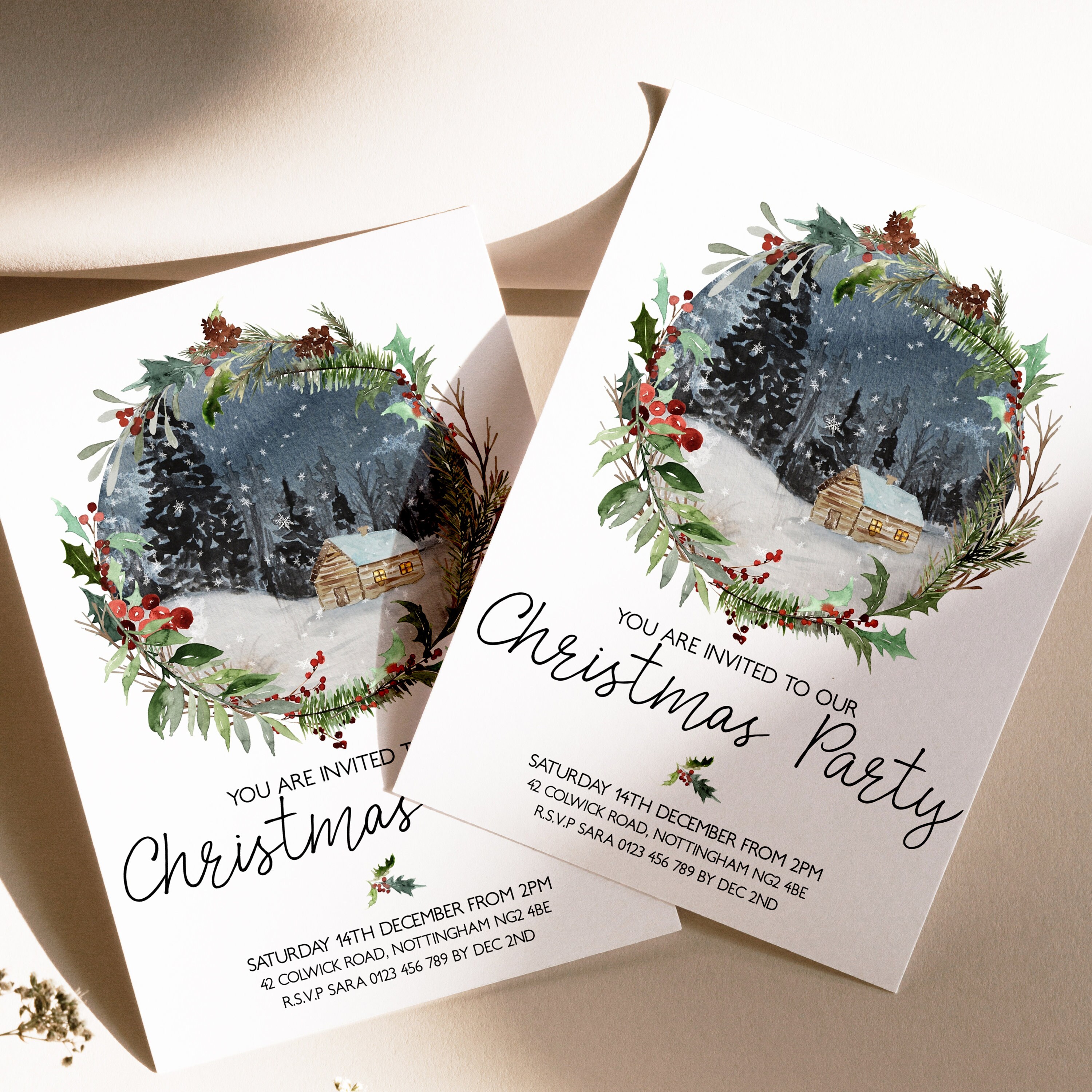 Invitations Editable Christmas Party Invitation Editable Invitation Template Holiday invitation 