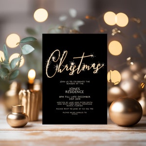 Editable Christmas Party Invitation Christmas Drinks Party Editable Invitation Template Editable Printable Instant Download