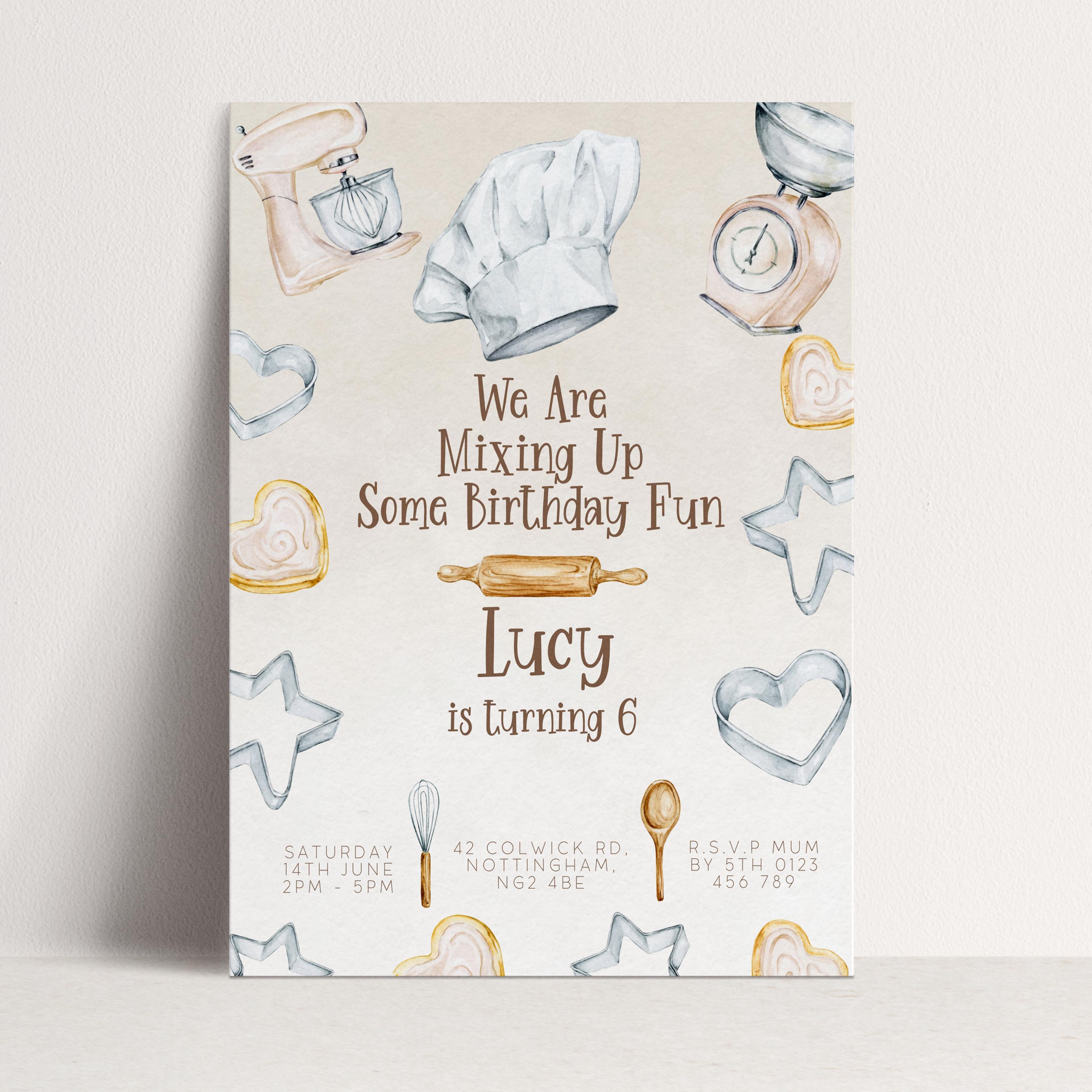 Baking Party Invitation Editable Template: Printable Cooking Invite ...