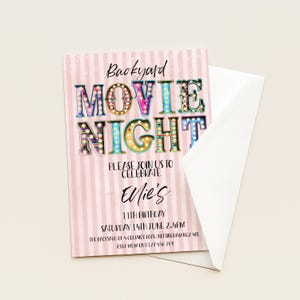Movie Night Invite - Editable Backyard Cinema Party Invitation - Digital Download, Printable Template, Summer Event image 8