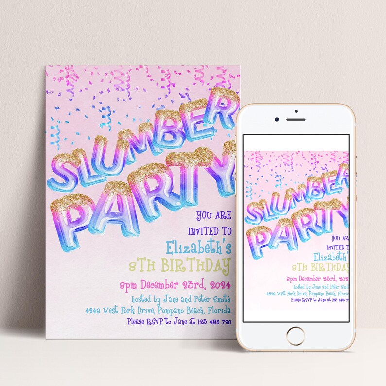 Slumber Party invitation
