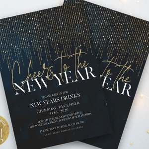 New Years Eve Invitation Cheers To The New Year DIY New Year Party Editable New Years  Eve Invite Instant Download Printable