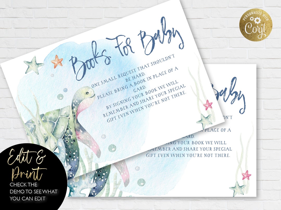 Baby Boy Books for Baby Card Baby Shower Printable Instant Download