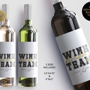 Editable Wine Bottle Label Birthday Wine Drinking Team Printable Wine Label Wine Editable Label Birthday Gift Template Instant Download