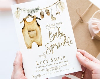 Baby Sprinkle Invitation Boho Invite Gender Neutral Printable Instant Download Editable digital File  Invitation Corjl Template BH89