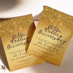 50. Jahrestag Einladung 50. Hochzeitstag Bearbeitbare Einladung Vorlage Goldene Hochzeit Party Sofortiger Download Printable