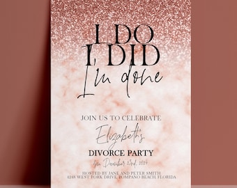 Divorce Party Invitation Editable Template: I Did I Do I'm Done, Instant Download | Corjl, DIY Invite, Printable PDF