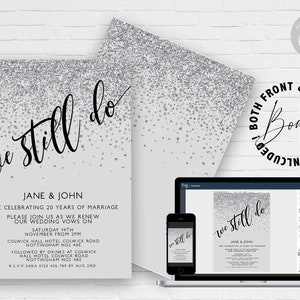 We Still Do Invite Vow Renewal Invitation Wedding Anniversary Invitations Editable Invitation Instant Download Printable