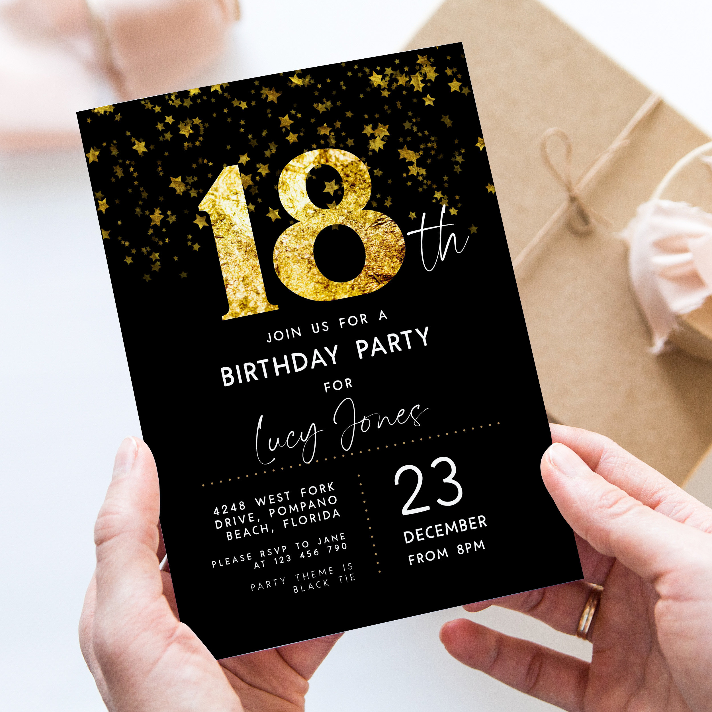 18th birthday invitation template gold stars adult invite etsy