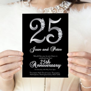 25th Silver Wedding Anniversary Invitation 25th Wedding Anniversary Invite Instant Download Printable Invitation Editable invitation