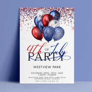 The image is a poster for a 4th of July party at Westview Park.