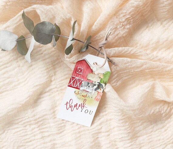 Farmyard Birthday Favor Tag Template Fare Animals Tags Cow Pig Duck Tags Editable and Instant Download FM56 Il_570xn