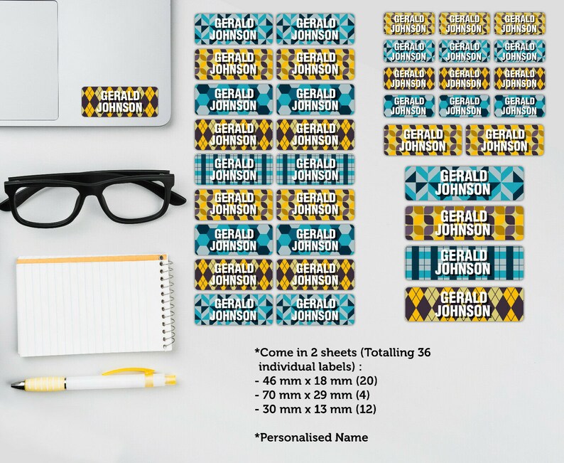 Exclusive Personalised Vinyl Name Labels for Older Kids to Adult Etsy