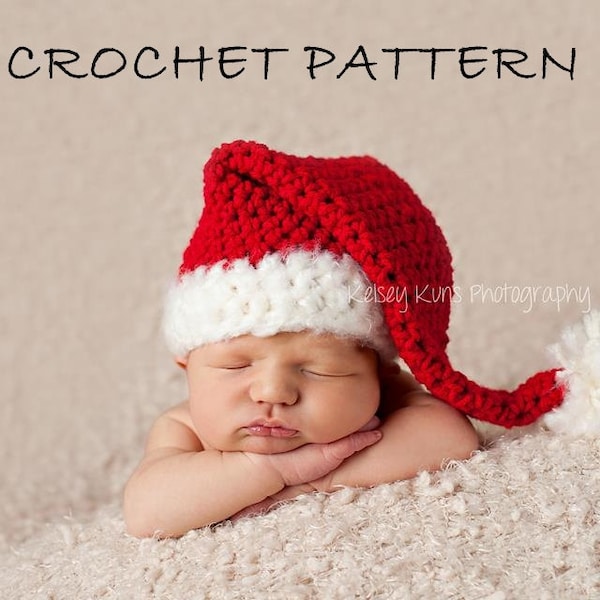 NB - 2T Crochet Santa Hat Pattern