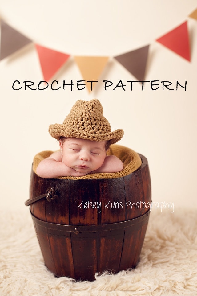 30 Cowboy Hat Crochet Patterns for Western-Inspired Hats, Miniatures, and Giftable Makes 27 NB Cowboy Hat Pattern
