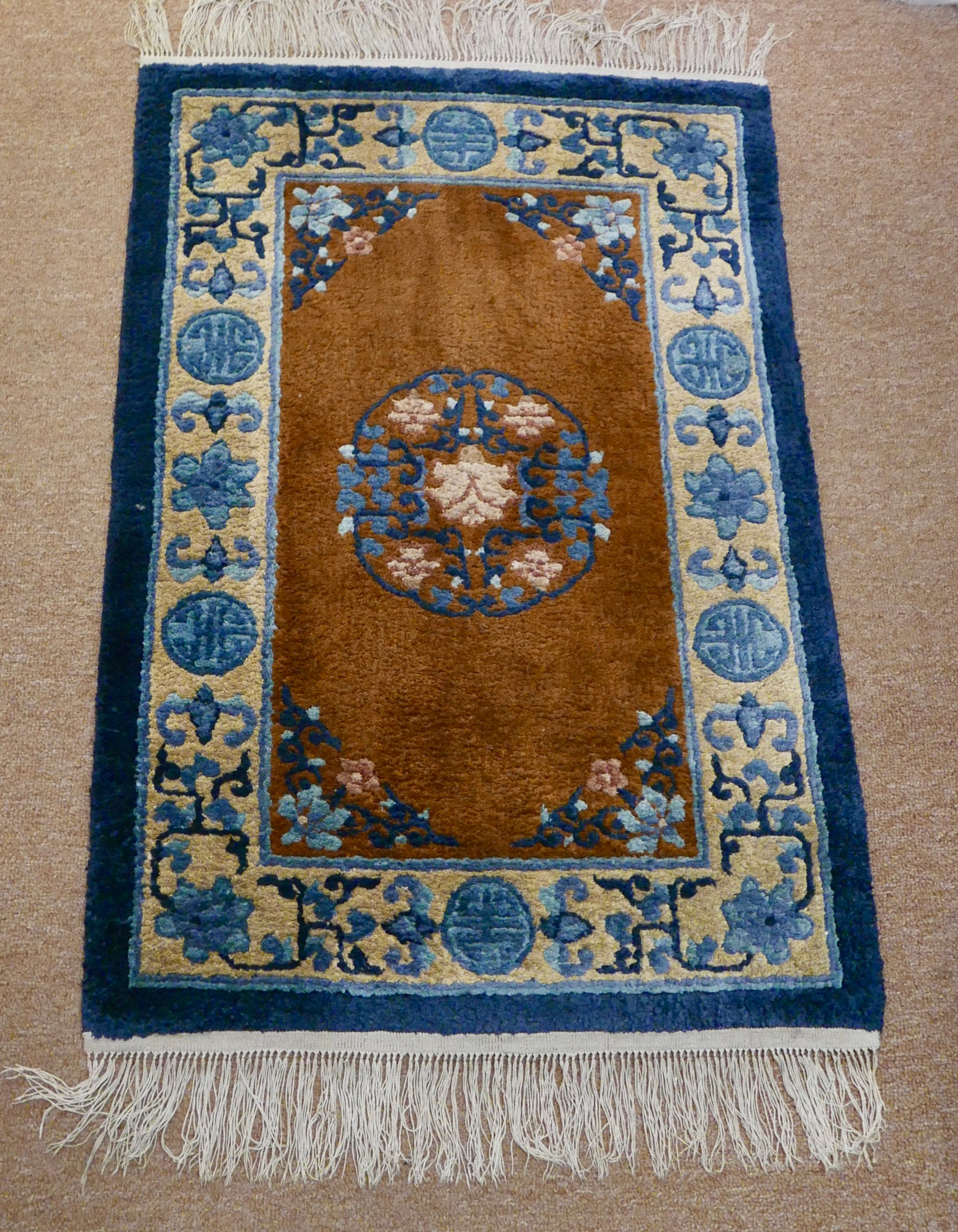 Vintage Aubusson Rug Wool and Silk 2' X 3' Etsy