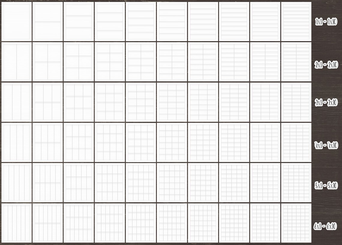 Versatile Grids Galore Sheets 1x1 to 6x10 INSTANT Digital Etsy