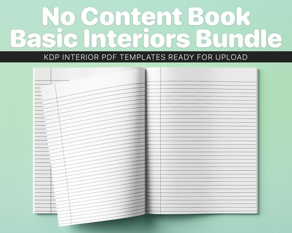 Download No Content Book Basic Interiors Bundle Templates For Kdp No Etsy