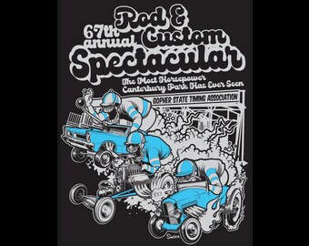T-shirt Gopher State State Association Black Show Shirt Minnesota Car Club Drag Racing