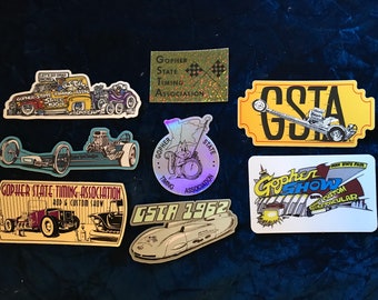 Deal Sticker Lot Bell Dragster Gopher State Timing Association Rod & Custom Show Sticker Minnesota Car Club Drag Racing
