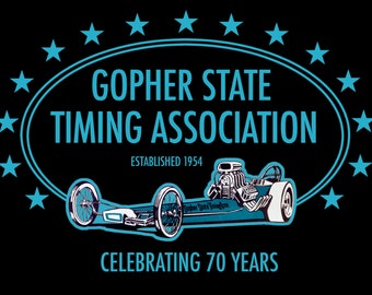 70th aniv T-shirt Gopher State Timing Association Minnesota Car Club Drag Racing Car Show