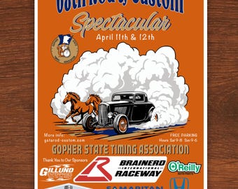 Gopher State Timing Association 2026 GSTA Rod & Custom Spectacular Car Show Poster Car Club Drag Racing