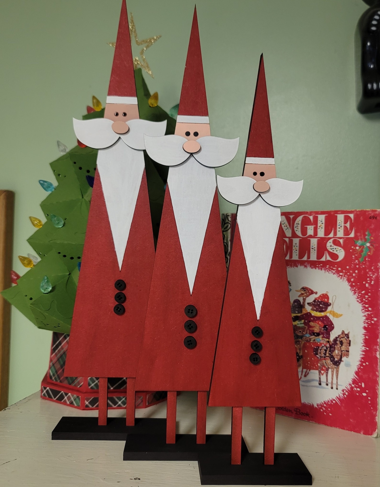 Triangular Santa Triangle Santa Trio Laser SVG - Etsy