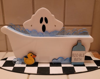 BOOble Bath Ghost laser svg ghost in bathtub bathing ghost