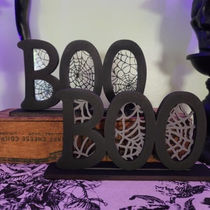 Boo Spiderweb Shelf Sitter Laser SVG