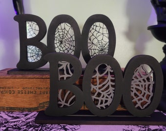 Boo Spiderweb Shelf Sitter Laser SVG