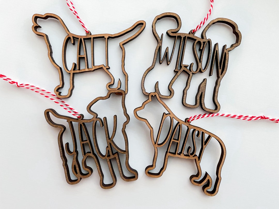 Custom Dog Ornament, Dog Breed Ornament, Wooden Pet Ornament, Christmas