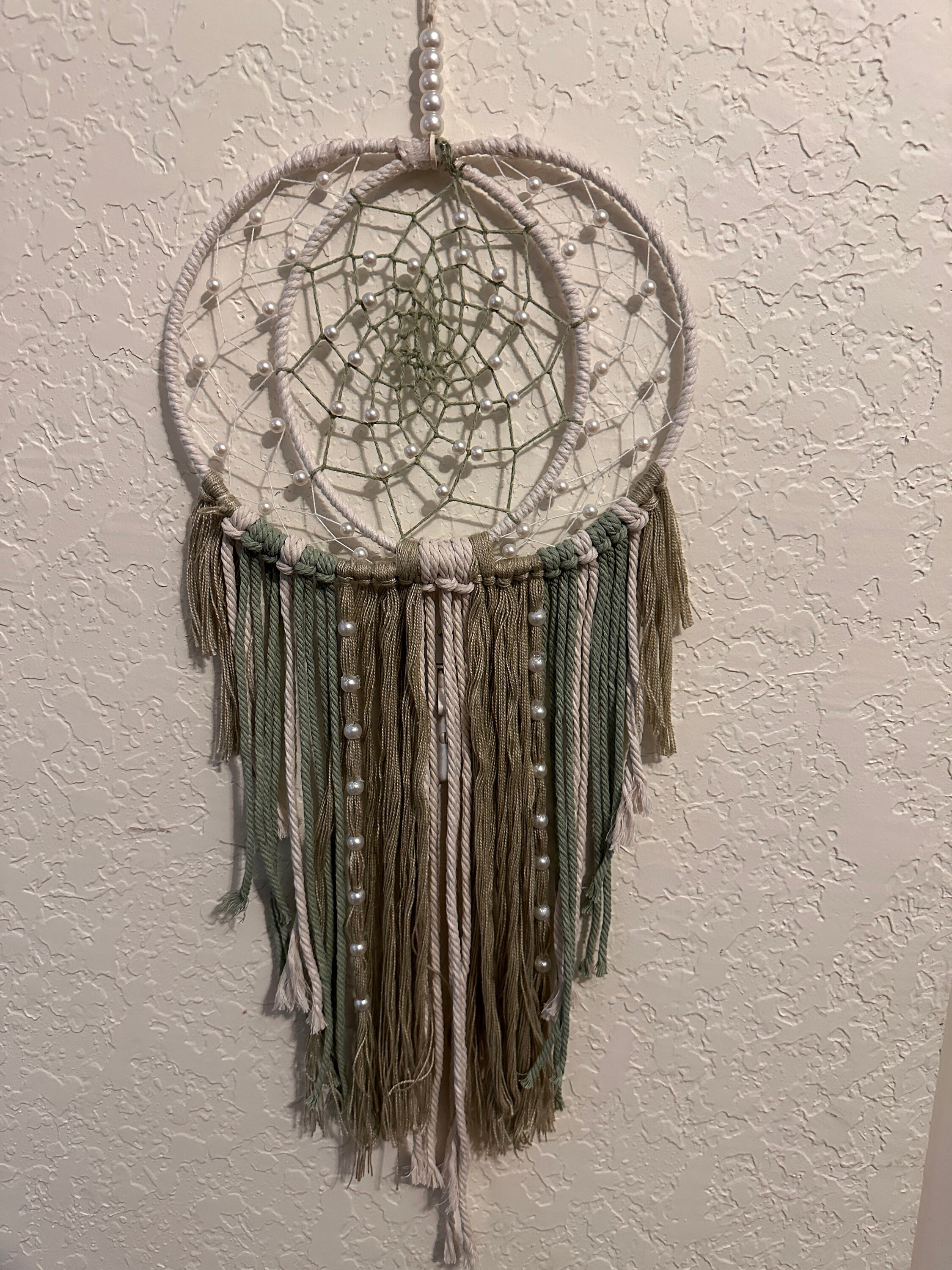 2 Crescents Forming 2 Hoops Dreamer Dreamcatcher/Wall Hanging designed and handmade by me.