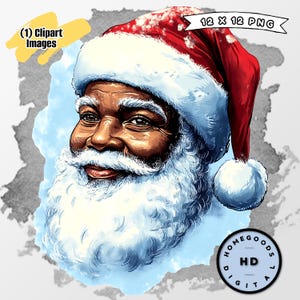 Black Santa Clipart: Christmas PNG Bundle (Digital Download)