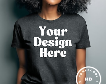 Bella Canvas 3001 T-Shirt Mockup: African American Model (Digital Download)