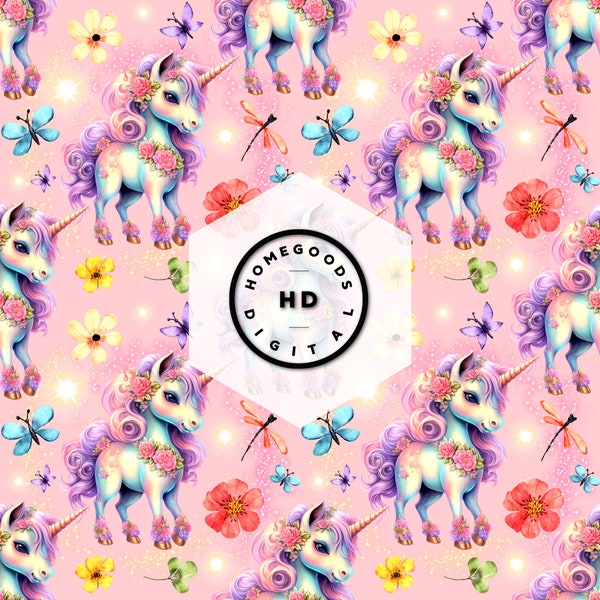 Unicorn Seamless Pattern, Unicorn Seamless Digital Paper, Unicorn Scrapbook Paper, Unicorn Repeat Pattern for fabric, Unicorn Digital File