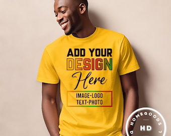 Maqueta de camiseta Bella Canvas 3001: Hombre afroamericano (Descarga digital)