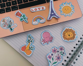 Pack of 10 stickers- rainbow / pastel edition